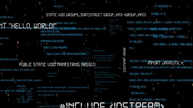 Programming source code abstract background . Software developer and computer script . 3D rendering illustration .