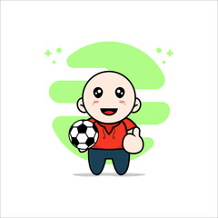 Cute kids character holding a ball.