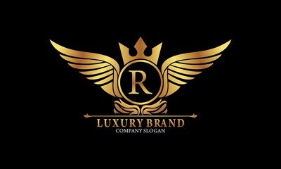 Fototapeta premium Luxury gold, royal brand, monogram luxury log