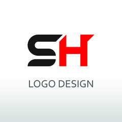 sh letter for simple logo design