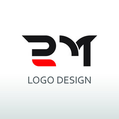 rm letter for simple logo design