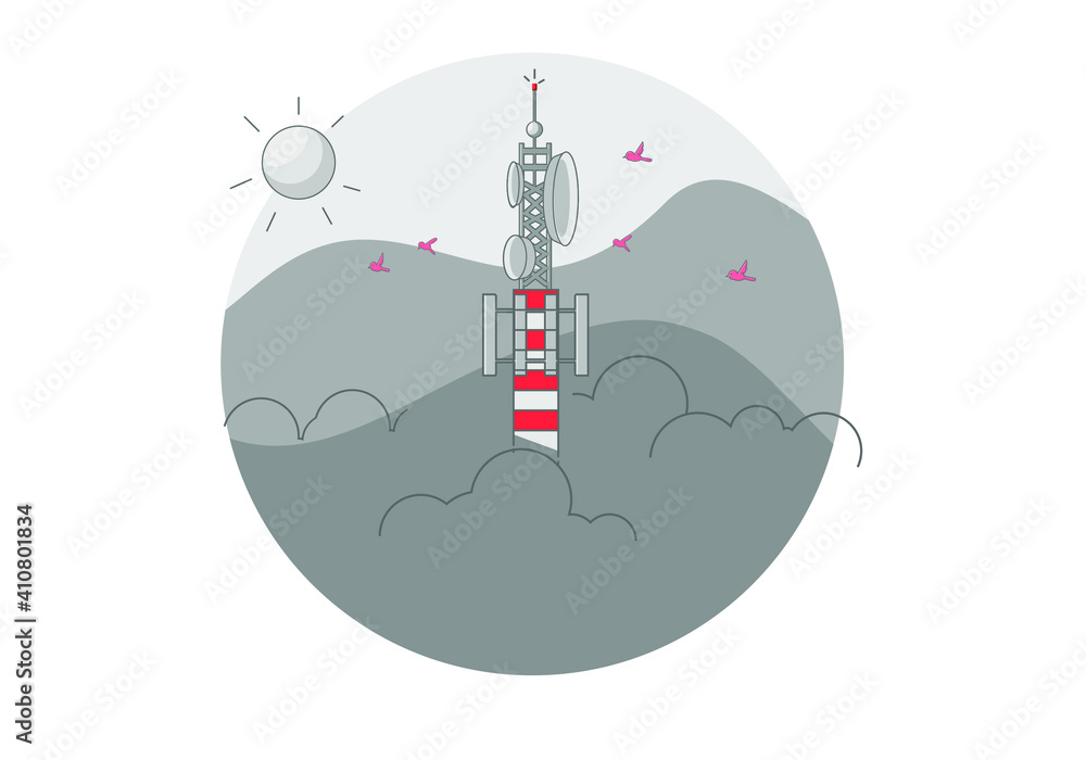 Poster internet and telecom signal tower