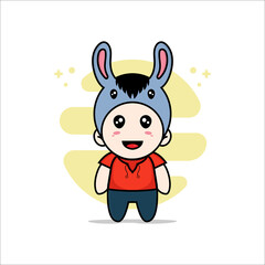 Cute kids character wearing llama costume.