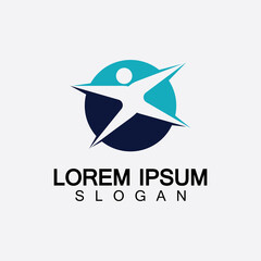 Abstract people logo design.fun people,healthy people,sport,community people symbol vector illustration