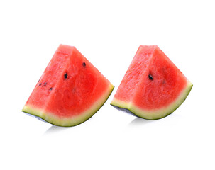 Sliced of watermelon isolated on white background.