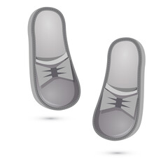 Pair of Parent's Home Slippers Isolated on White. Dad's Shoe.