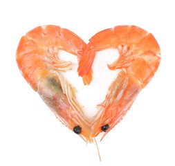 Close up of fresh boiled tiger shrimp