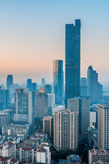 Fototapeta na wymiar Dusk scenery of Nanjing city skyline in Jiangsu, China 