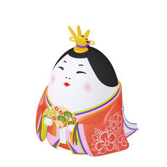 ひな祭りのイラスト　キャラクター　玉子のひな人形　お雛様（1_7）