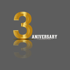 3 Year Anniversary Vector Template Design Illustration