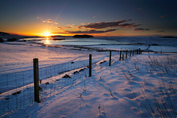 winter scene of Lomond hill, Fife, Scotland.