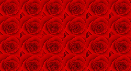 Abstract red roses texture background. Banner Valentine Day for design.