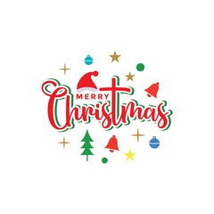 We Wish You A Merry Christmas Typography With Creative Christmas Elements