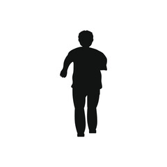 vector of obese man doing sports running