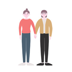 手を繋ぐカップルイラスト素材