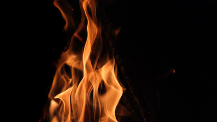 Fototapeta premium Fire flame in the dark