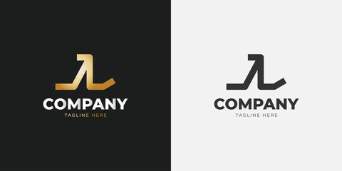Abstract Initial Letter J and L Logo. JL logo with Golden Gradient. Usable for Business Logo. Flat Vector Logo Design Template Element.