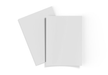 White sheet of paper mockup, clean empty paper note mock up template of A4 format with shadow on white background, 3d illustration