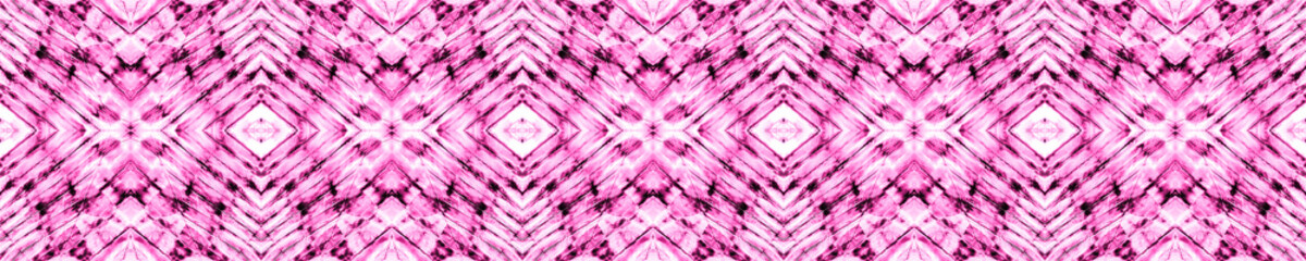 Pink Seamless Bohemian. Geometric Shibori.