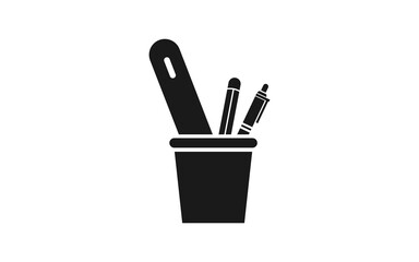 Simple Stationery shop logo design. Vector illustration