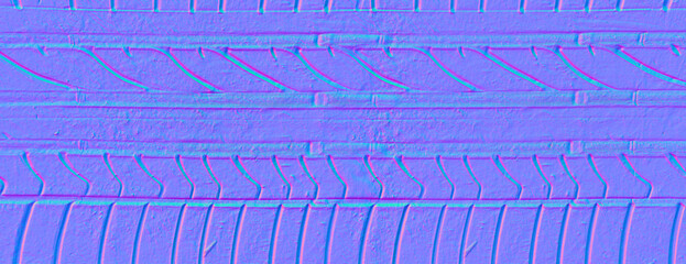 Car tire pattern Normal map for 3D Materials