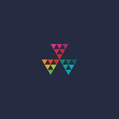 triangular flag symbol with cool colors
