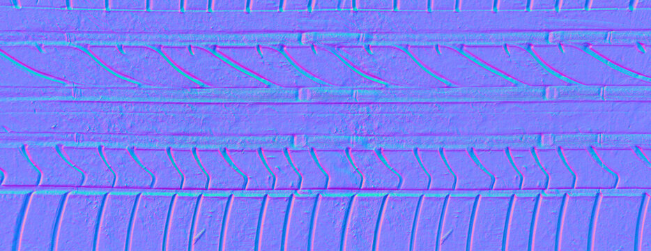 Car tire pattern Normal map for 3D Materials