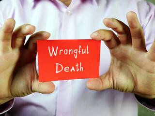  Juridical concept about Wrongful Death with sign on the page.