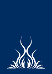 Abstract graphic is a lace plant-based frame. Styling. Two colors - white and blue.