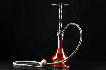 New hookah isolated on black background, copy space