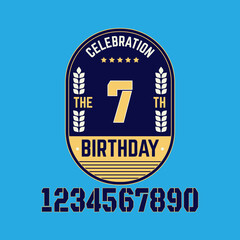 7 Year Anniversary Vector Template Design Illustration