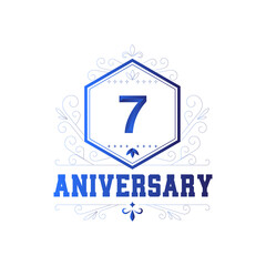 7 Year Anniversary Vector Template Design Illustration