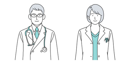 人物イラスト 医師 男女 正体 シンプル