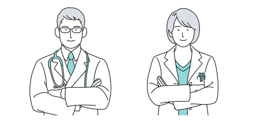 人物イラスト 医師 男女 正体 シンプル