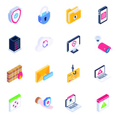 
Pack of Security Isometric Icons
