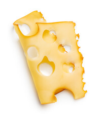 Sliced smoked hard cheese.