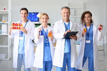 Group of scientists in modern laboratory