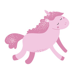 Cute cartoon character unicorn animal. Vector illustration.