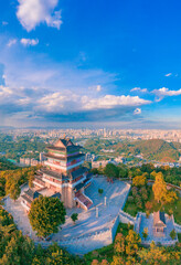 Aerial photos of gaobang mountain and Honghua lake scenic spots in Huizhou city, Guangdong province, China