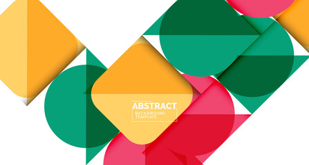 Simple circles and triangles abstract background. Vector illustration for covers, banners, flyers and posters and other designs