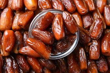 Glass bowl on sweet dried dates
