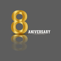 8 Year Anniversary Vector Template Design Illustration