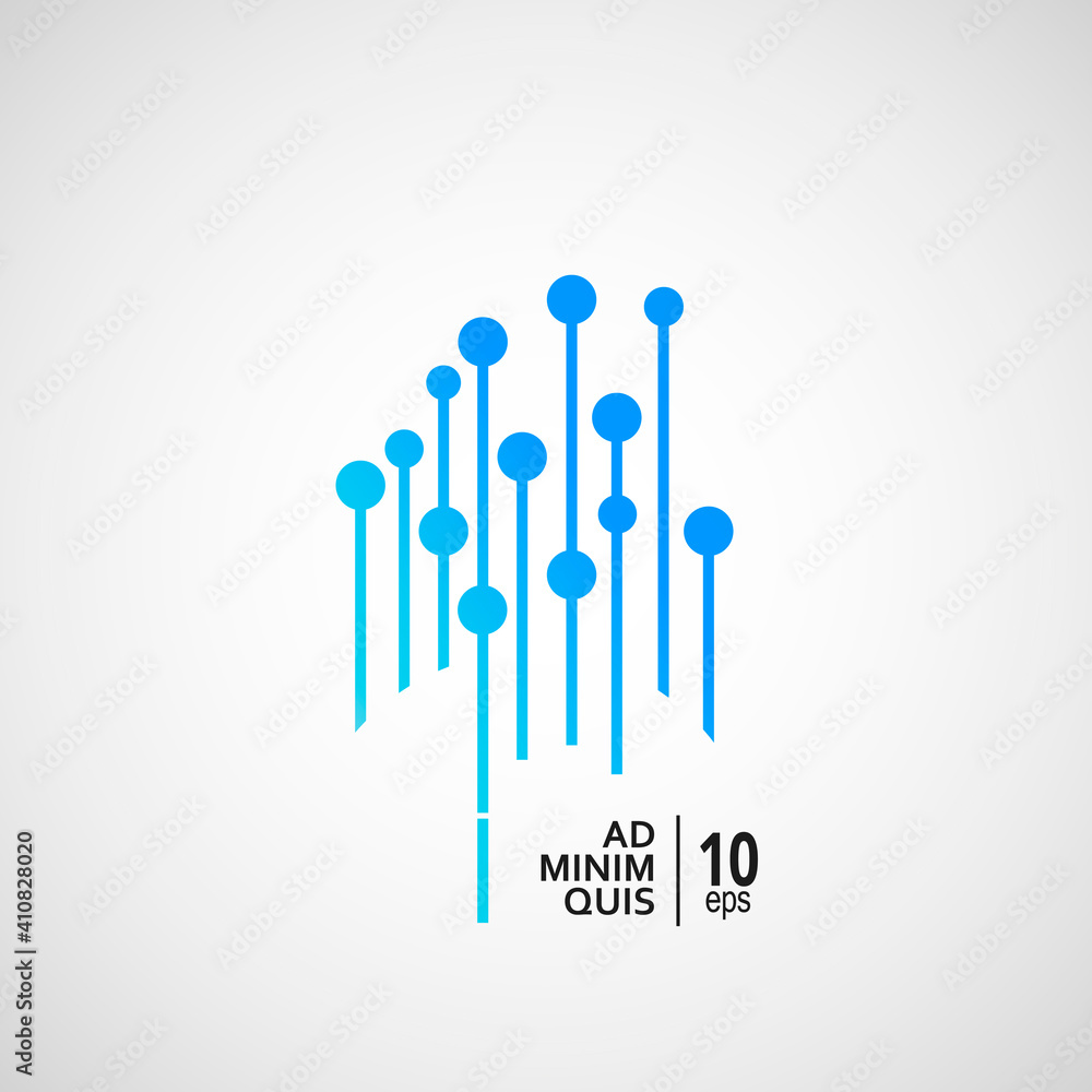 Poster Abstract lines with dots pattern. Vector illustration