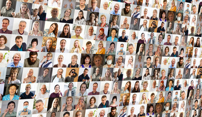 Large set of various business images in the office