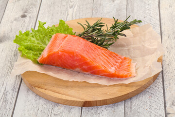 Piece of raw salmon