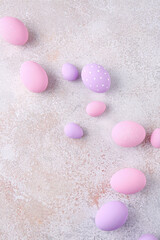 Beautiful Easter eggs on light background