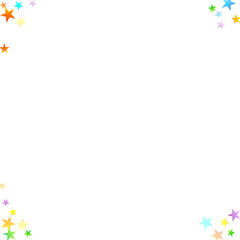 Obraz premium Rainbow Festive Confetti. Carnival Star Falling.