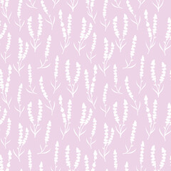 Pink and white lavender seamless repeat pattern background.