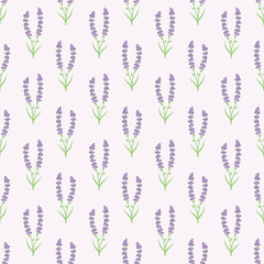 Cute floral lavenders seamless repeat pattern background vector.