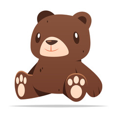 Teddy bear toy vector isolated illustration